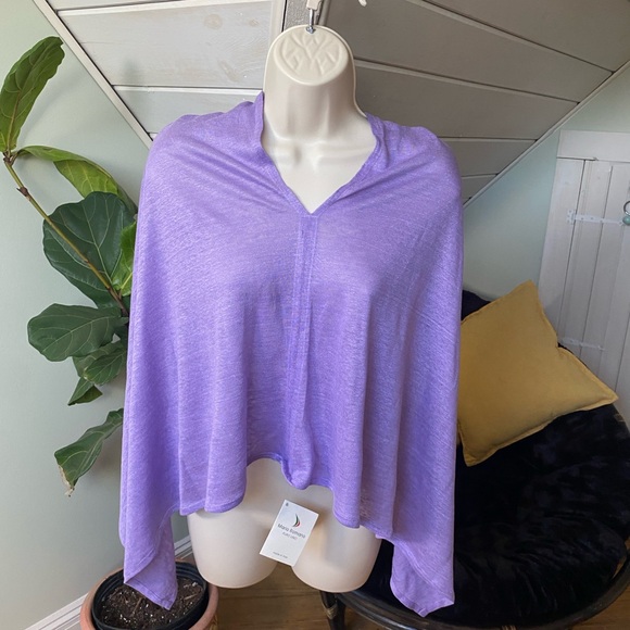 Mario Romano Puro Lino Made in Italy Lavender Wrap - Picture 8 of 8